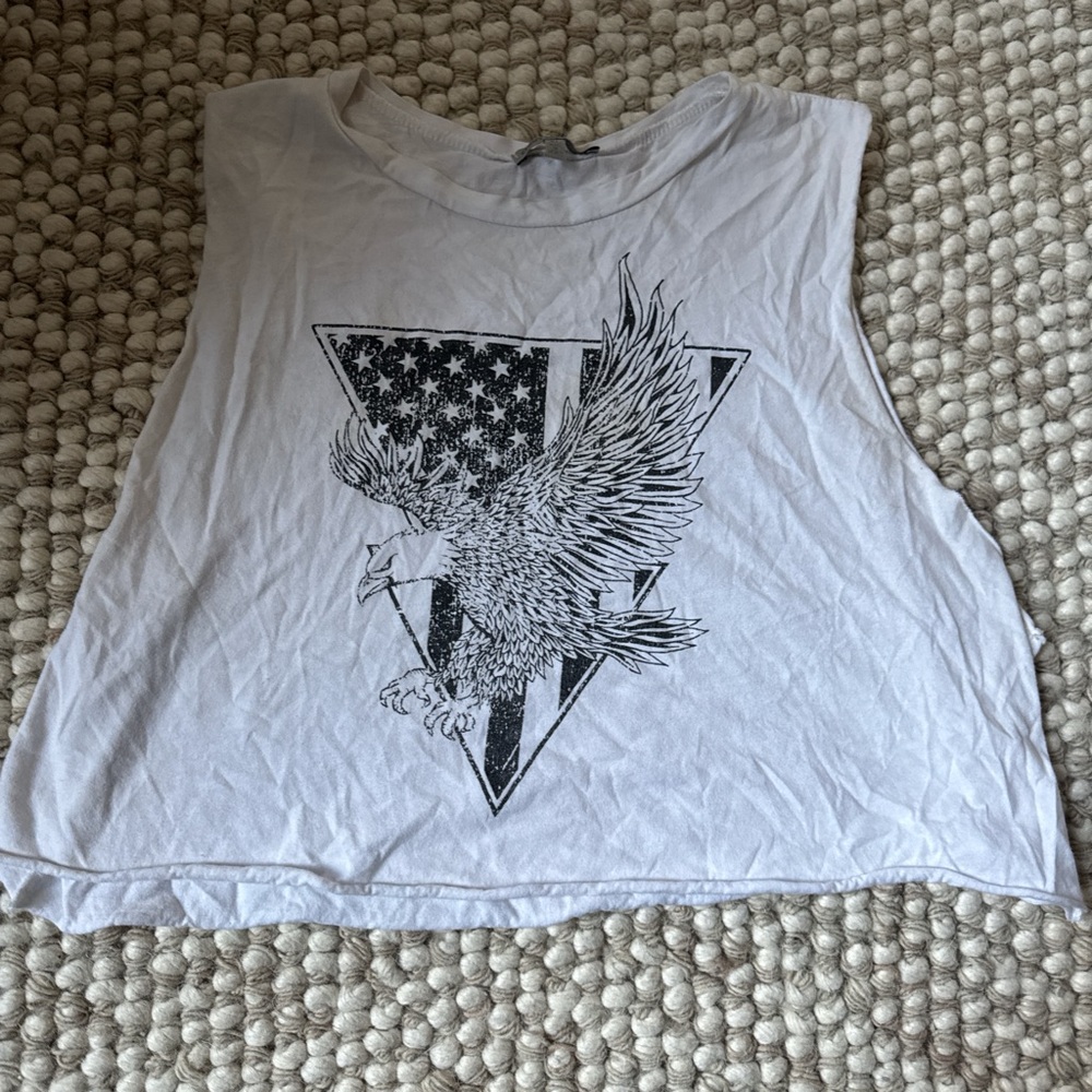 White Graphic Eagle Women's Top